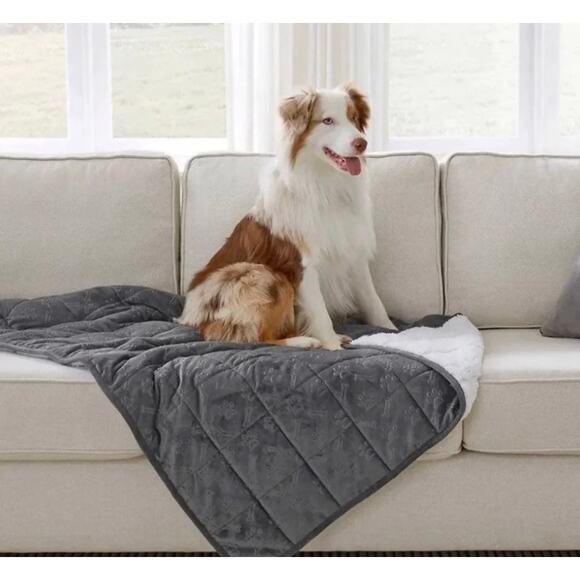 Therapedic Weighted Pet Blanket Gray LARGE - Picture 3 of 4